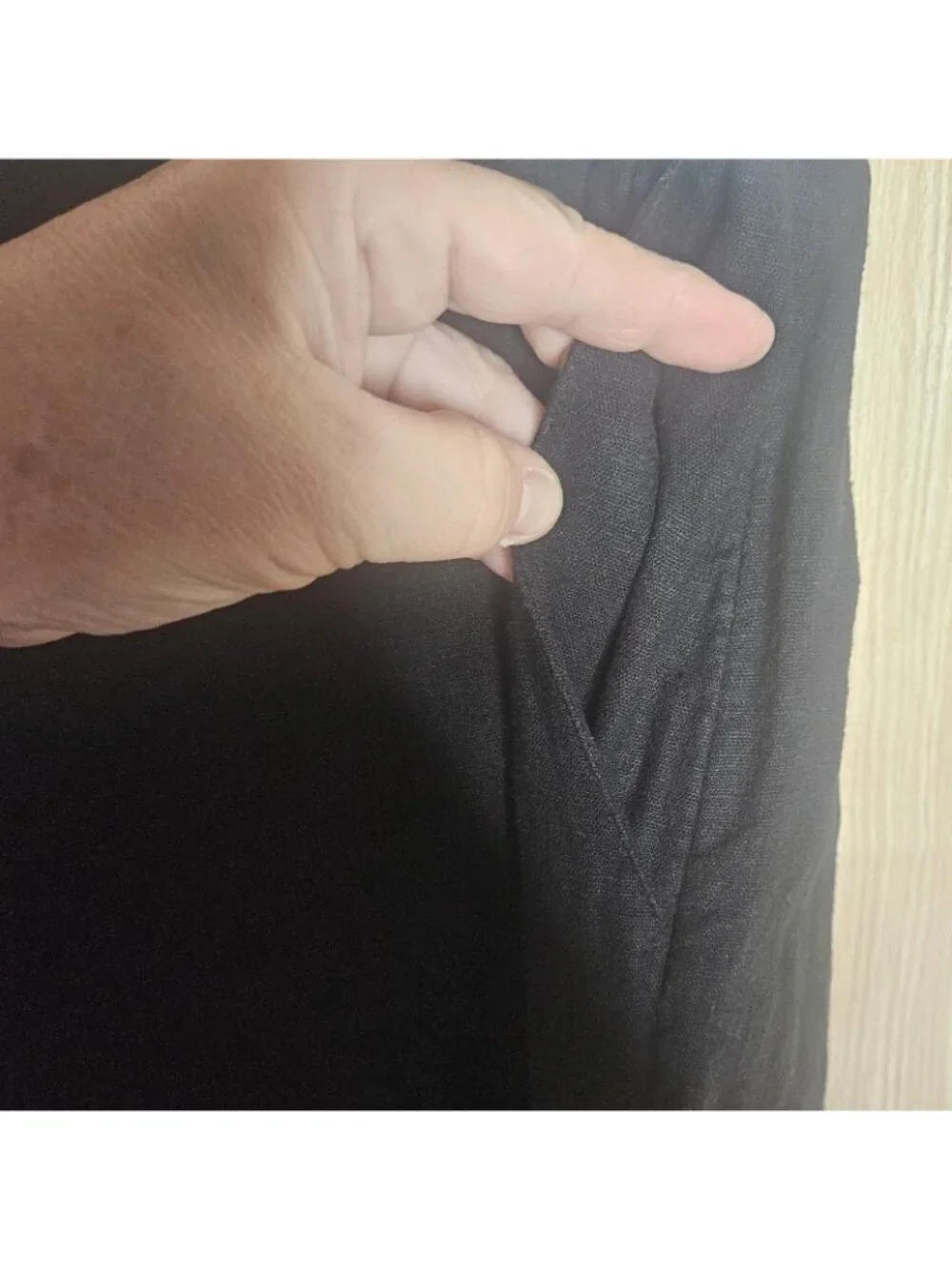 Banana Republic Womens Black Linen Blend Wide Leg Crop Pants 4